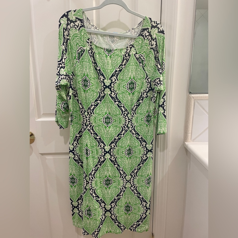 J. McLaughlin stretchy nylon/spandex dress. Size L Excellent condition